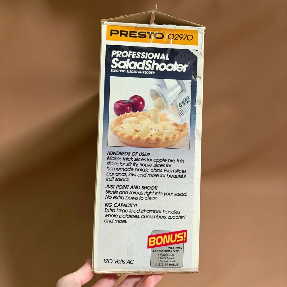 Presto Professional SaladShooter Electric Slicer Shredder White 02970 Vintage